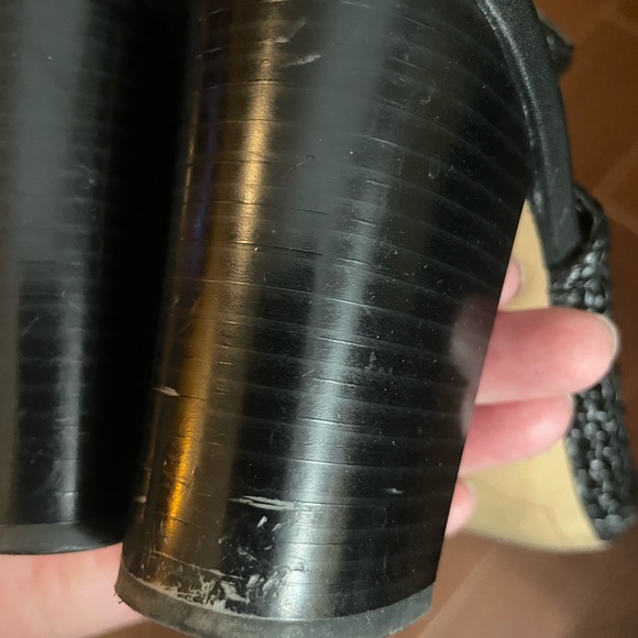 SAM EDELMAN EVIE BLACK shoes WOVEN OPEN TOE SLING BACK HEELS size 9.5 sandals - Picture 10 of 16